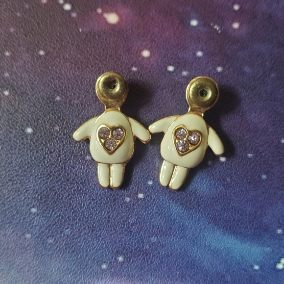 White Cat Earrings - Picture 2 of 4